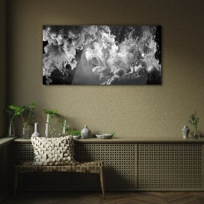Dynamic clouds in black and white Glass art print