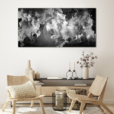 Dynamic clouds in black and white Glass art print