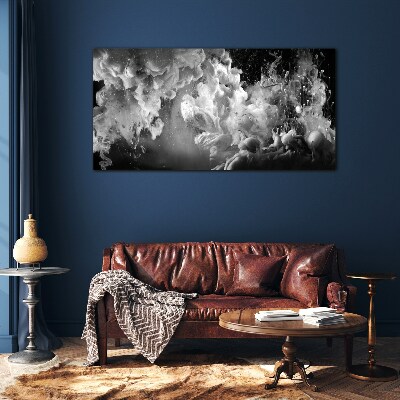 Dynamic clouds in black and white Glass art print