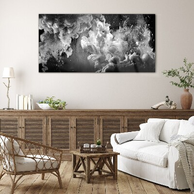 Dynamic clouds in black and white Glass art print