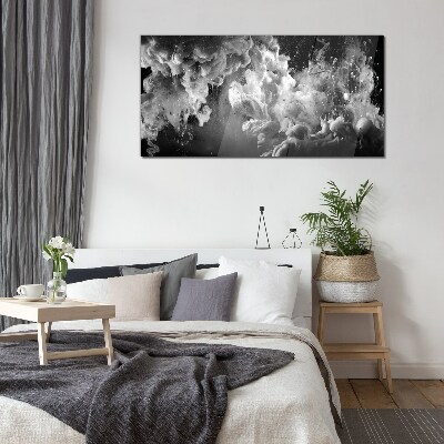 Dynamic clouds in black and white Glass art print
