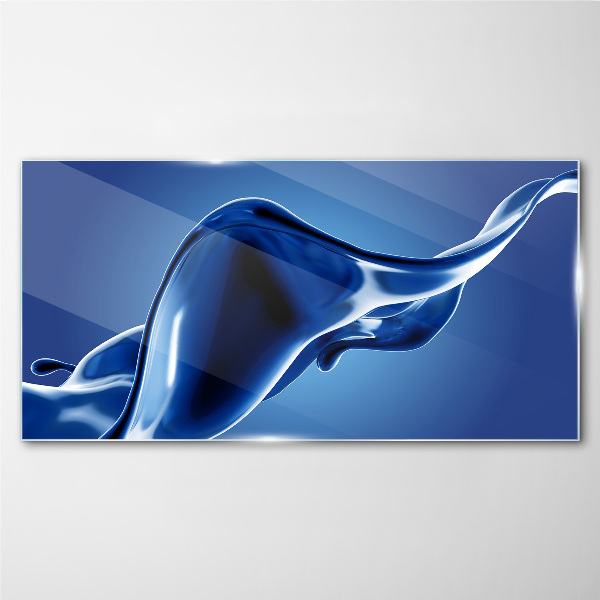 Blue light wave Glass art print
