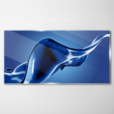 Blue light wave Glass art print