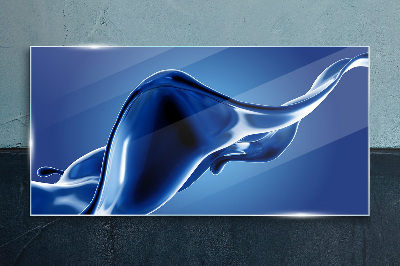 Blue light wave Glass art print