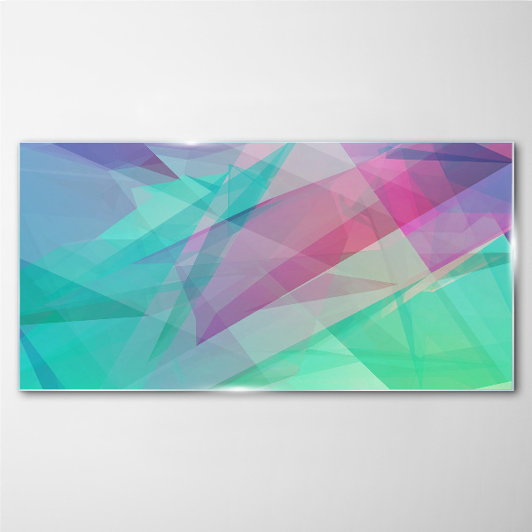 Transparent geometries in pastel shades Wall art on glass