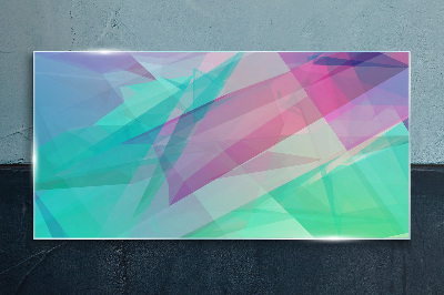Transparent geometries in pastel shades Wall art on glass