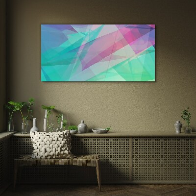 Transparent geometries in pastel shades Wall art on glass