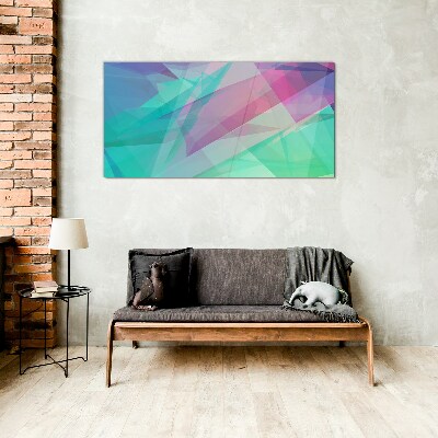 Transparent geometries in pastel shades Wall art on glass