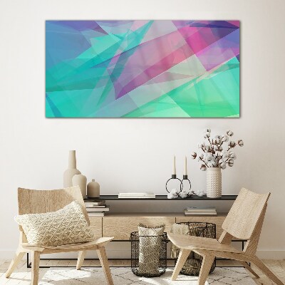 Transparent geometries in pastel shades Wall art on glass