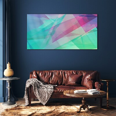 Transparent geometries in pastel shades Wall art on glass