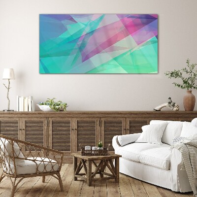Transparent geometries in pastel shades Wall art on glass
