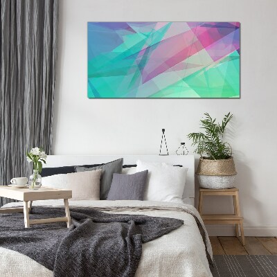 Transparent geometries in pastel shades Wall art on glass