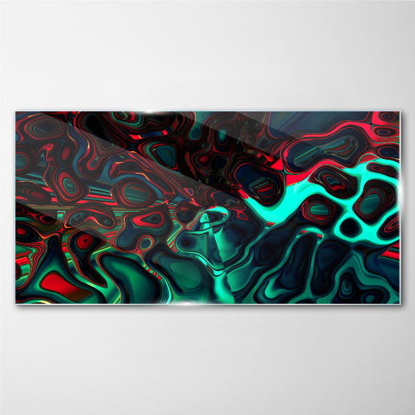 Abstract Color Waves Wall art on glass