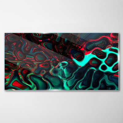 Abstract Color Waves Wall art on glass