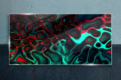 Abstract Color Waves Wall art on glass
