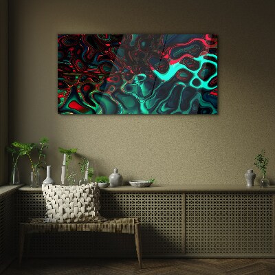 Abstract Color Waves Wall art on glass