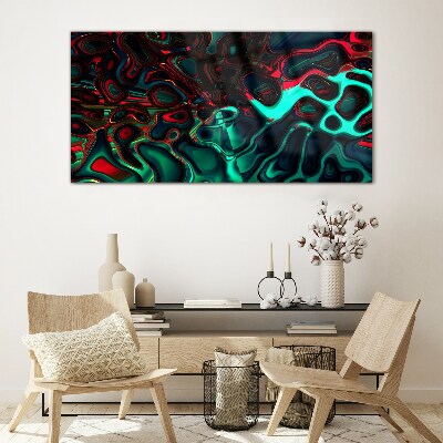 Abstract Color Waves Wall art on glass