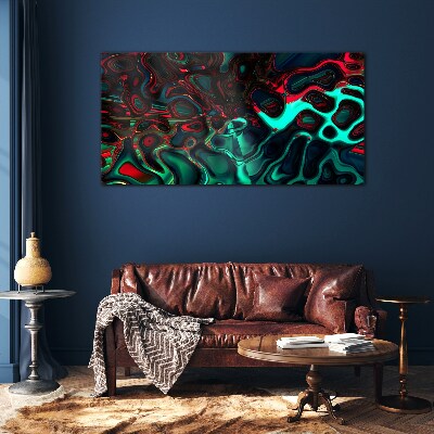 Abstract Color Waves Wall art on glass