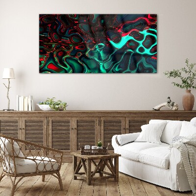 Abstract Color Waves Wall art on glass