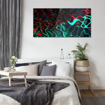 Abstract Color Waves Wall art on glass