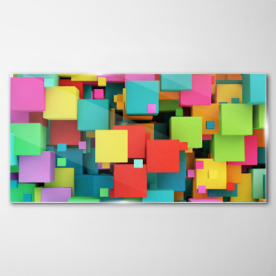 Abstract cubes Glass Print