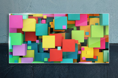 Colorful geometric compositions Wall art on glass