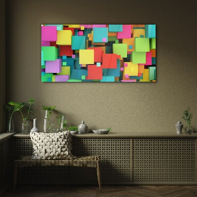 Abstract cubes Glass Print