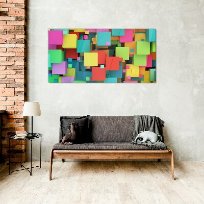 Colorful geometric compositions Wall art on glass