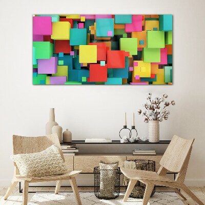 Colorful geometric compositions Wall art on glass