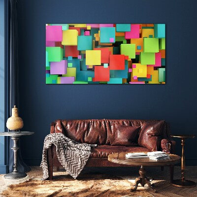 Colorful geometric compositions Wall art on glass