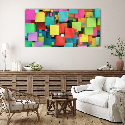 Abstract cubes Glass Print