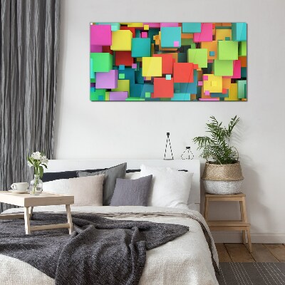 Colorful geometric compositions Wall art on glass