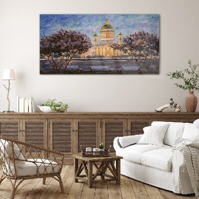 The Cathedral in the glow of the setting sun Glass art print