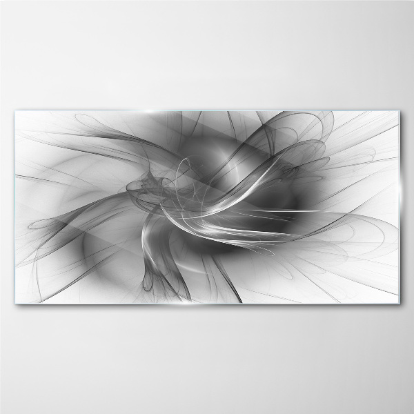 Abstract swirls in monochromatic tones Wall art on glass