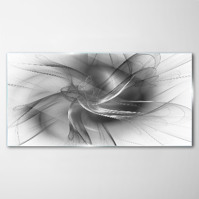Abstract swirls in monochromatic tones Wall art on glass