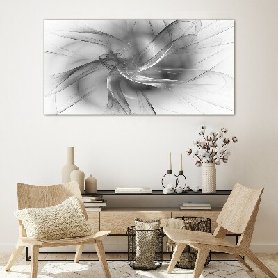 Abstract swirls in monochromatic tones Wall art on glass