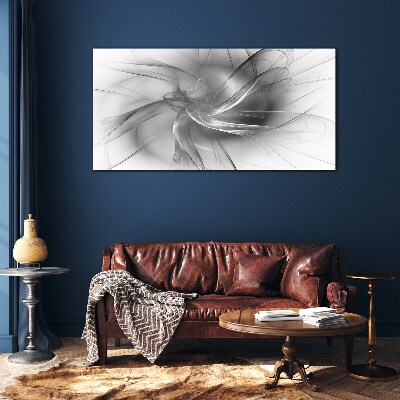 Abstract swirls in monochromatic tones Wall art on glass