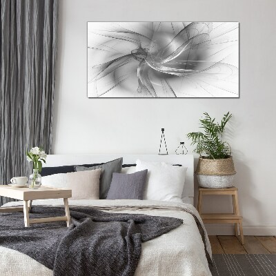 Abstract swirls in monochromatic tones Wall art on glass