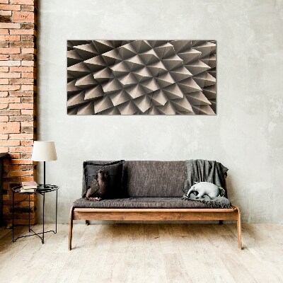 Geometry of three-dimensional forms Wall art on glass