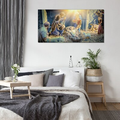 Scene of the Nativity of Jesus Glass art print