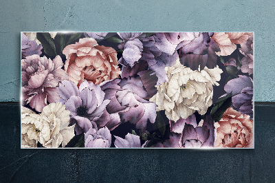Floral arrangement in pastel shades Glass art print