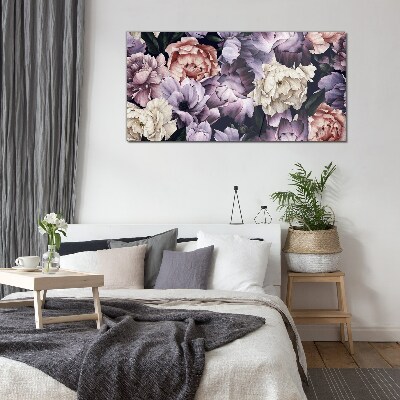 Floral arrangement in pastel shades Glass art print