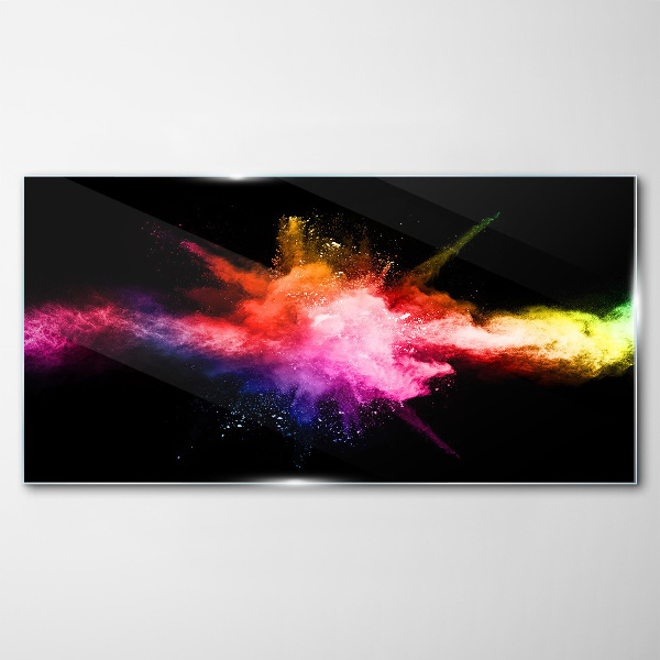An explosion of colors in the dark Wall art on glass