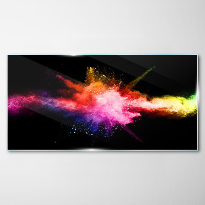An explosion of colors in the dark Wall art on glass