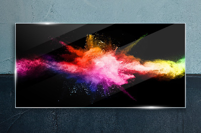 An explosion of colors in the dark Wall art on glass