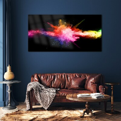 An explosion of colors in the dark Wall art on glass