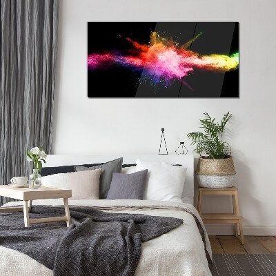 An explosion of colors in the dark Wall art on glass