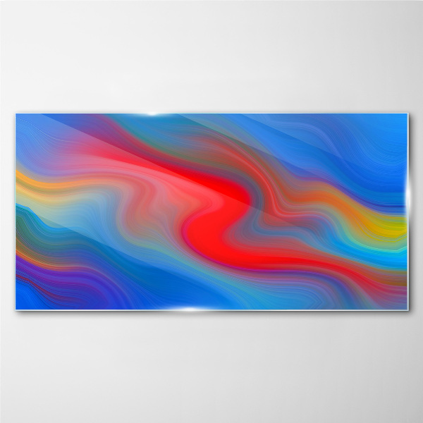 Waves of color in motion Glass art print
