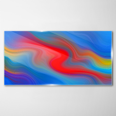 Waves of color in motion Glass art print