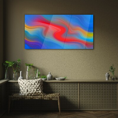 Waves of color in motion Glass art print